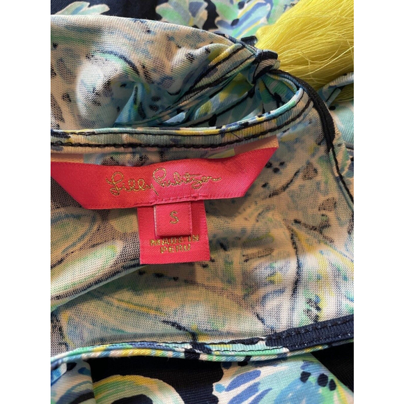 Lilly Pulitzer Women's Margot Dress High Tide Navy Scuba Tassel Sundress Sm NWOT - Picture 10 of 13